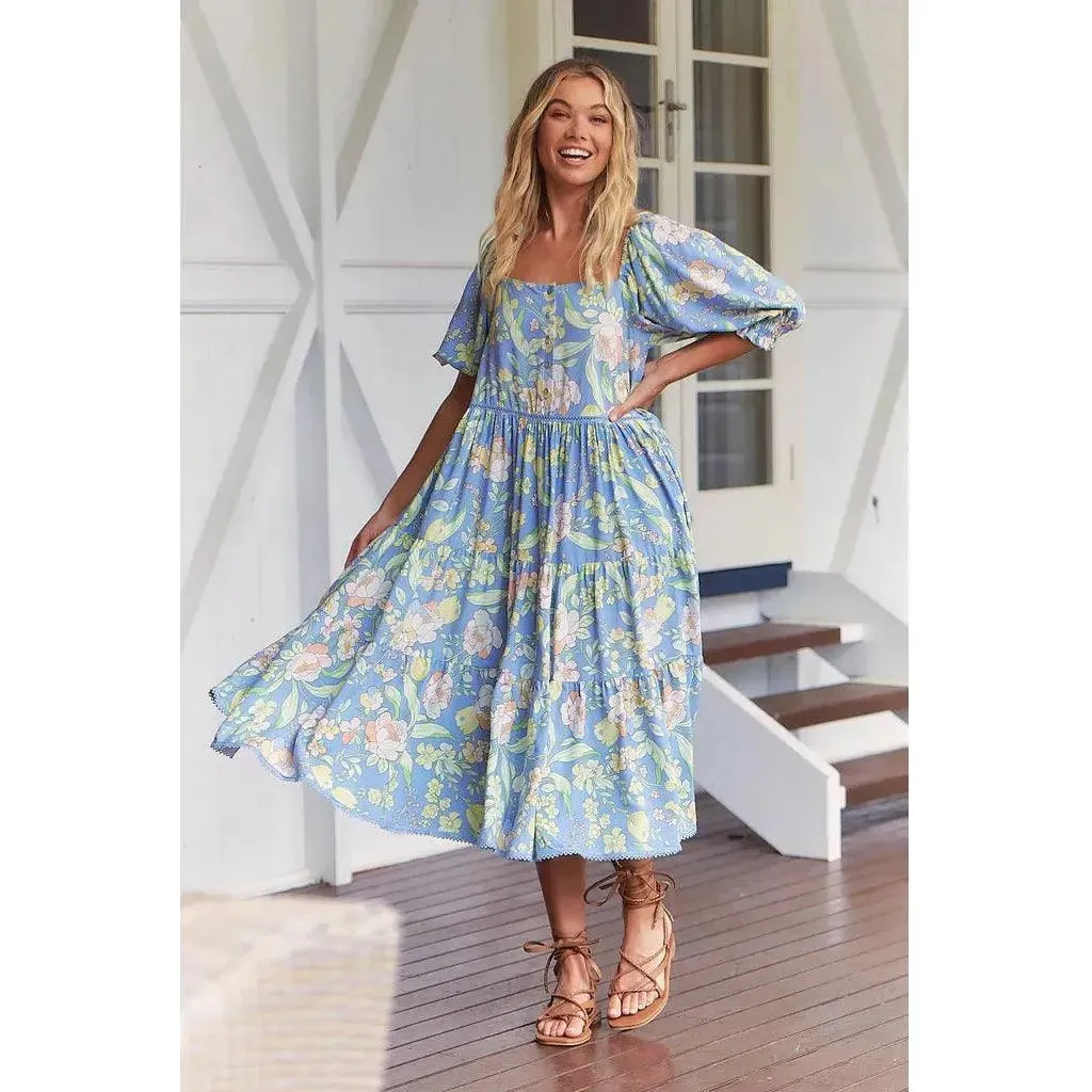 JAASE Blue Dusk Print Rosella Midi Dress