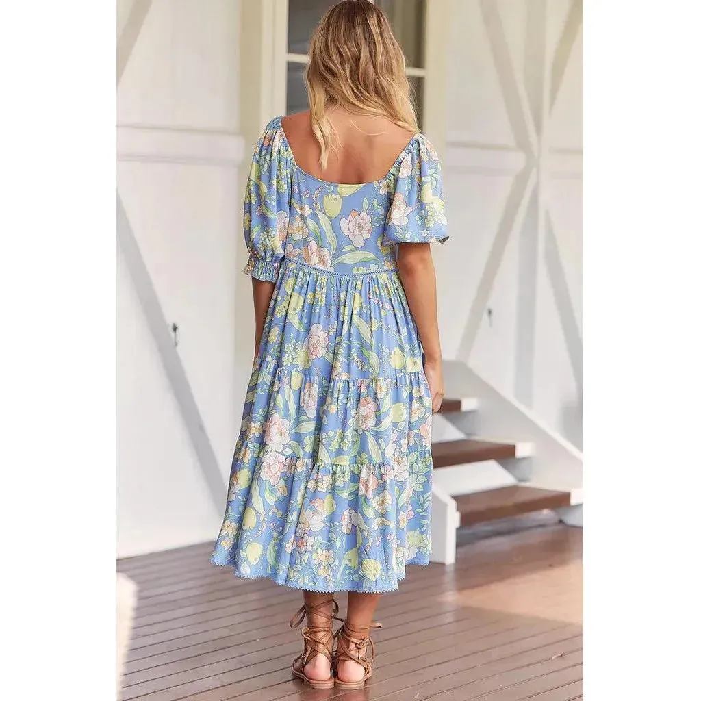 JAASE Blue Dusk Print Rosella Midi Dress