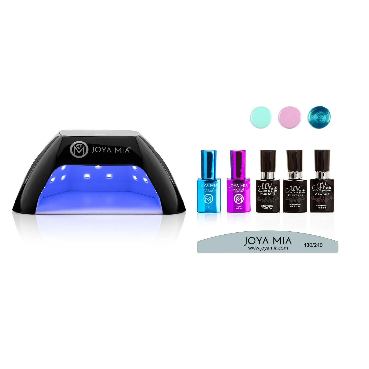 Joya Mia Gel Nail Polish Starter 7-Piece Kit  with LED Lamp and 3 Colors