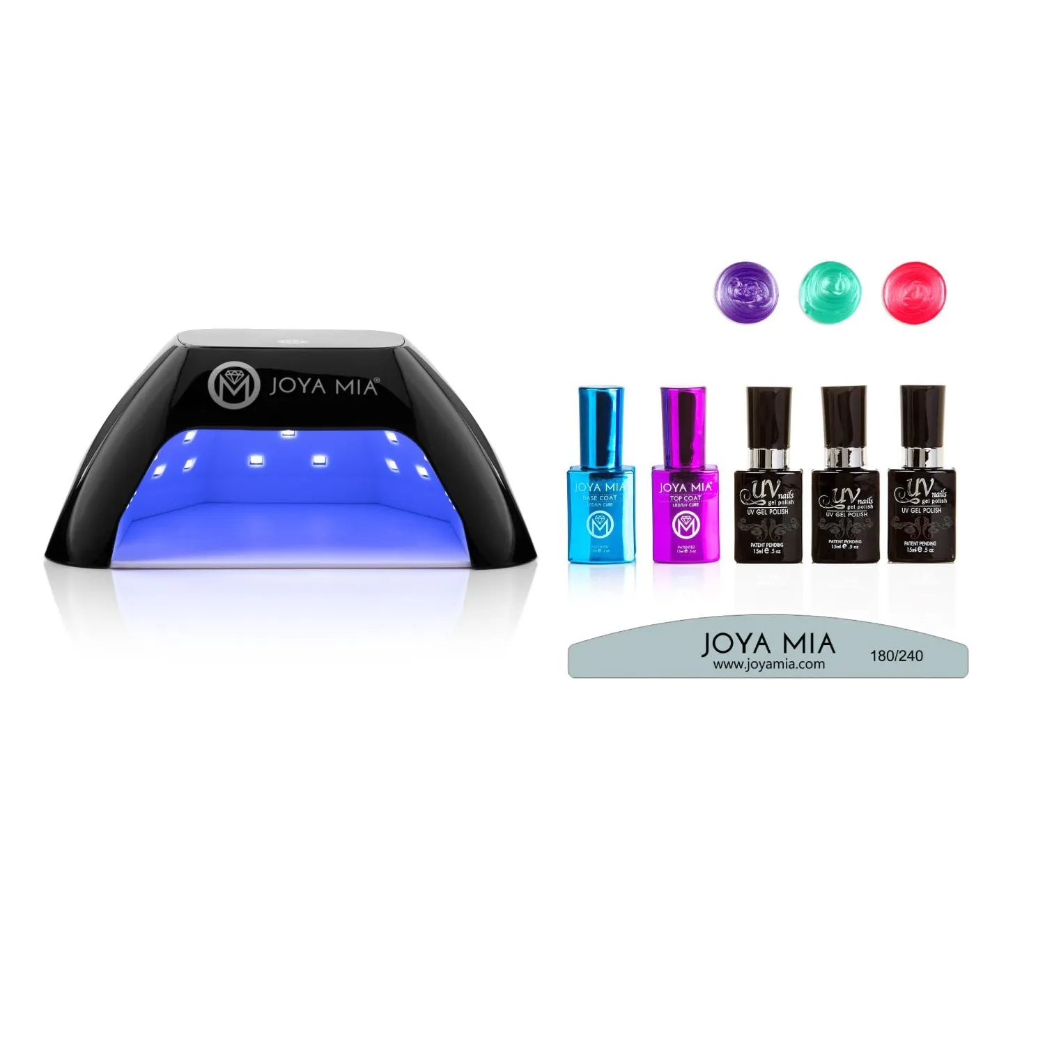Joya Mia Gel Nail Polish Starter 7-Piece Kit  with LED Lamp and 3 Colors