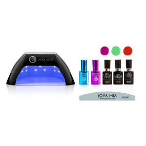 Joya Mia Gel Nail Polish Starter 7-Piece Kit  with LED Lamp and 3 Colors