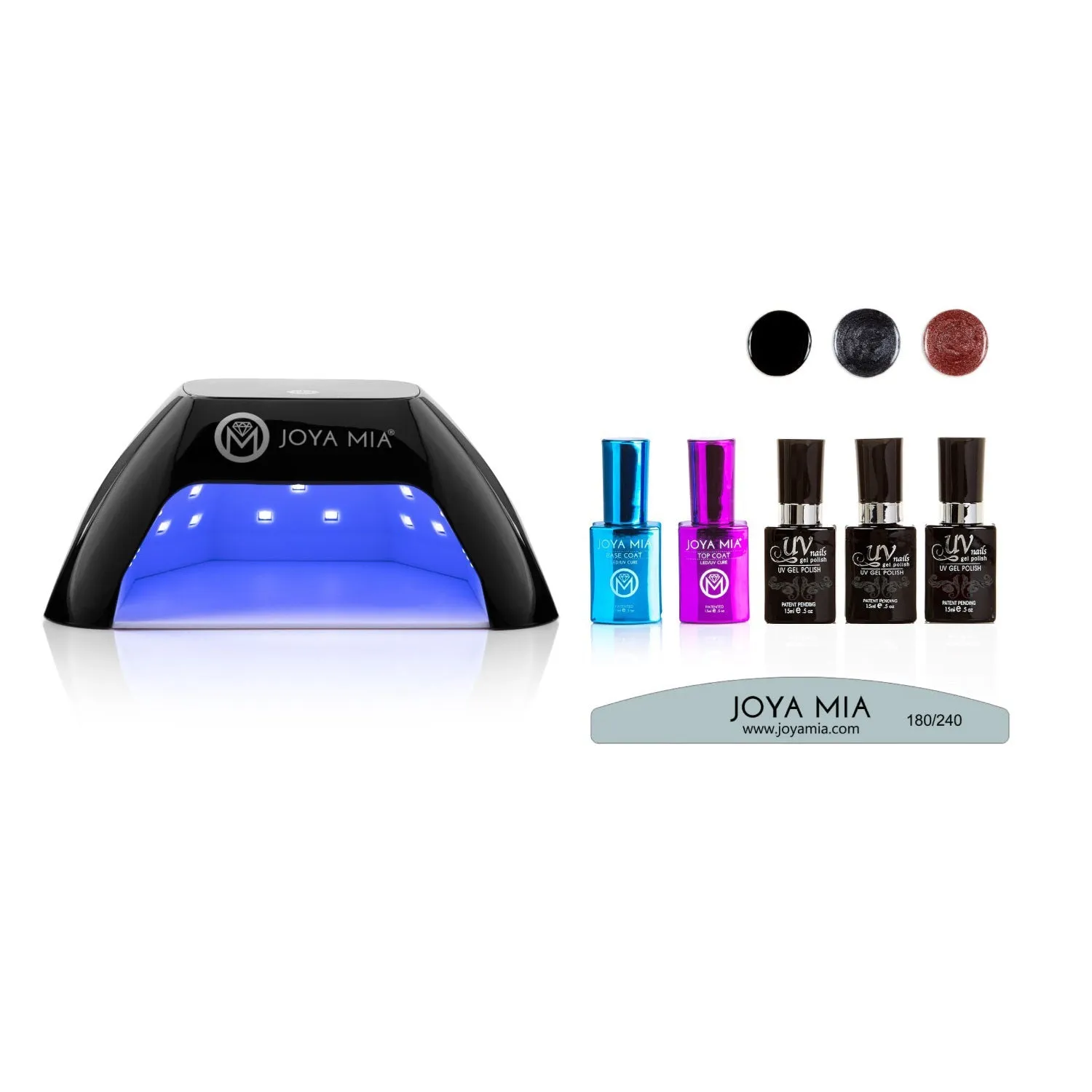 Joya Mia Gel Nail Polish Starter 7-Piece Kit  with LED Lamp and 3 Colors