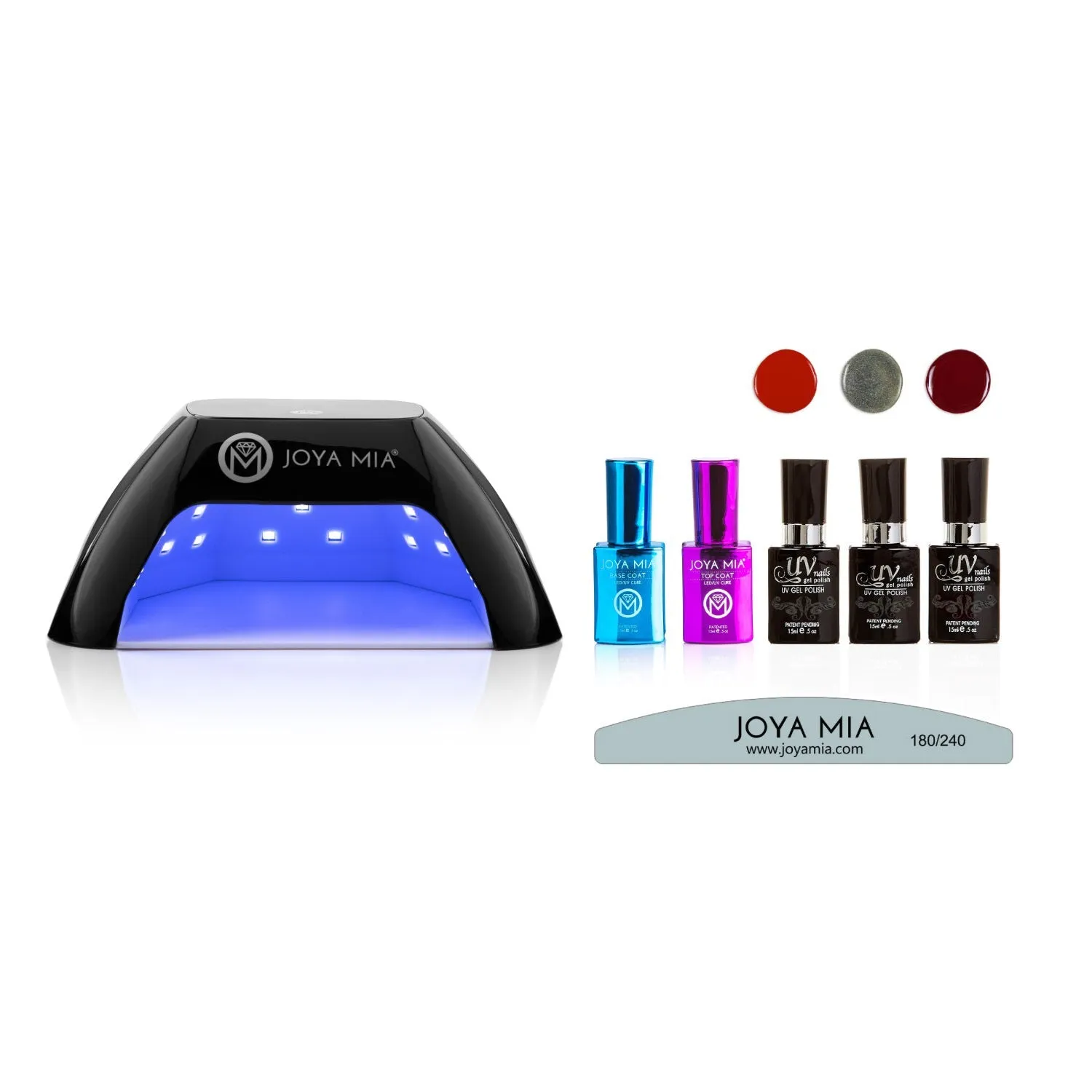 Joya Mia Gel Nail Polish Starter 7-Piece Kit  with LED Lamp and 3 Colors