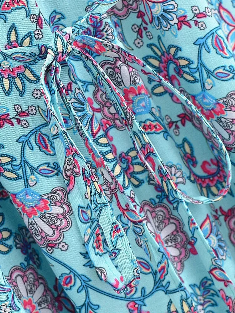 Juniper Floral Maxi Dress In Blue