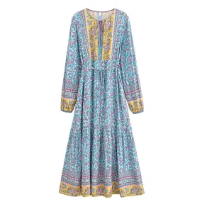 Juniper Floral Maxi Dress In Blue