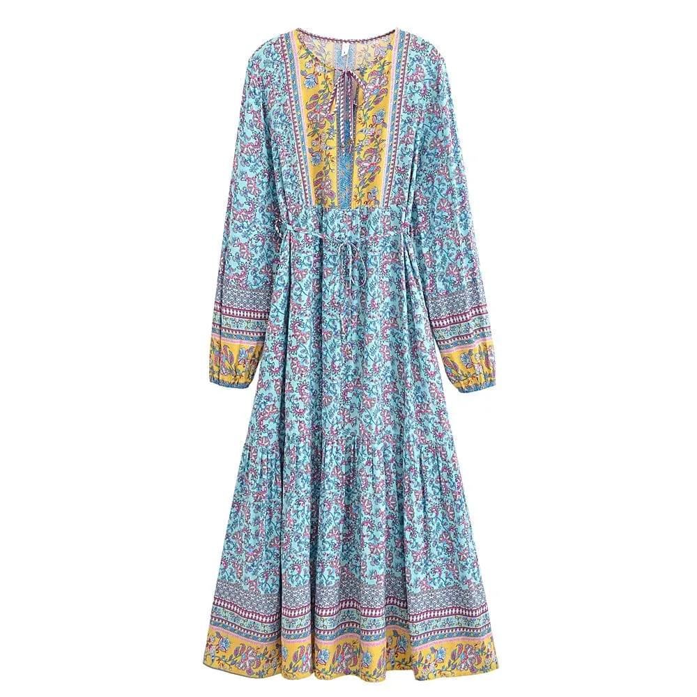Juniper Floral Maxi Dress In Blue