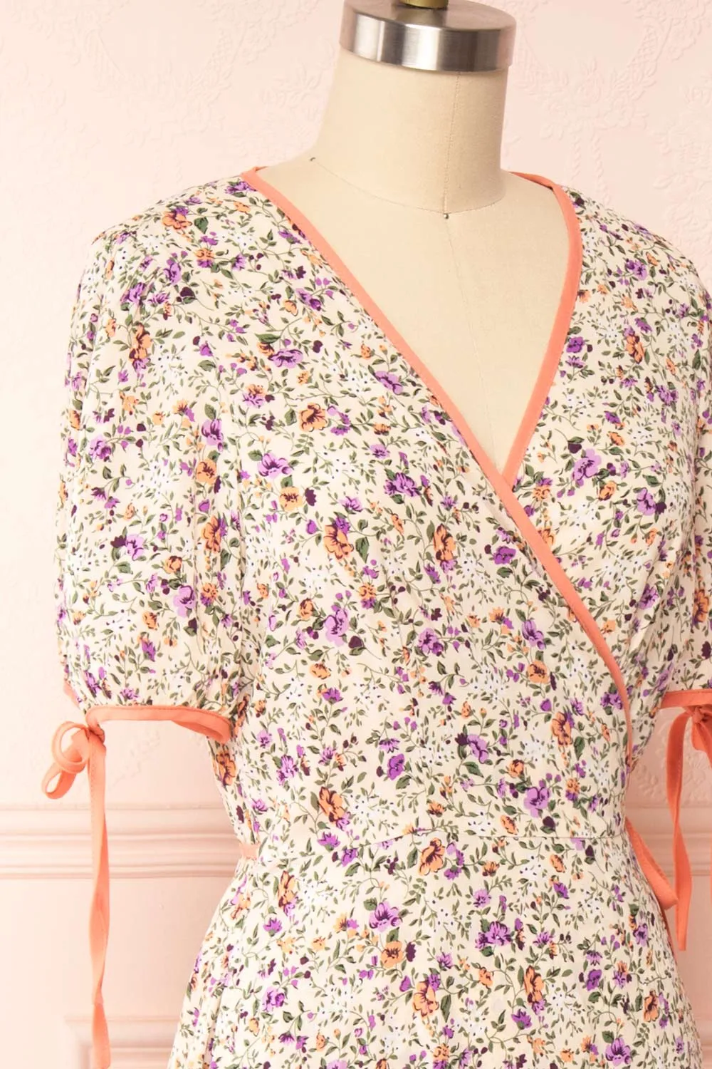 Kate Beige | Floral Midi Wrap Dress