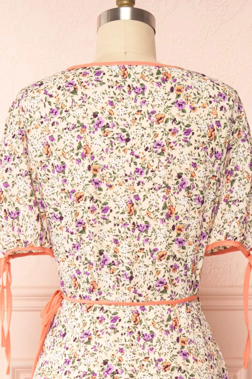 Kate Beige | Floral Midi Wrap Dress