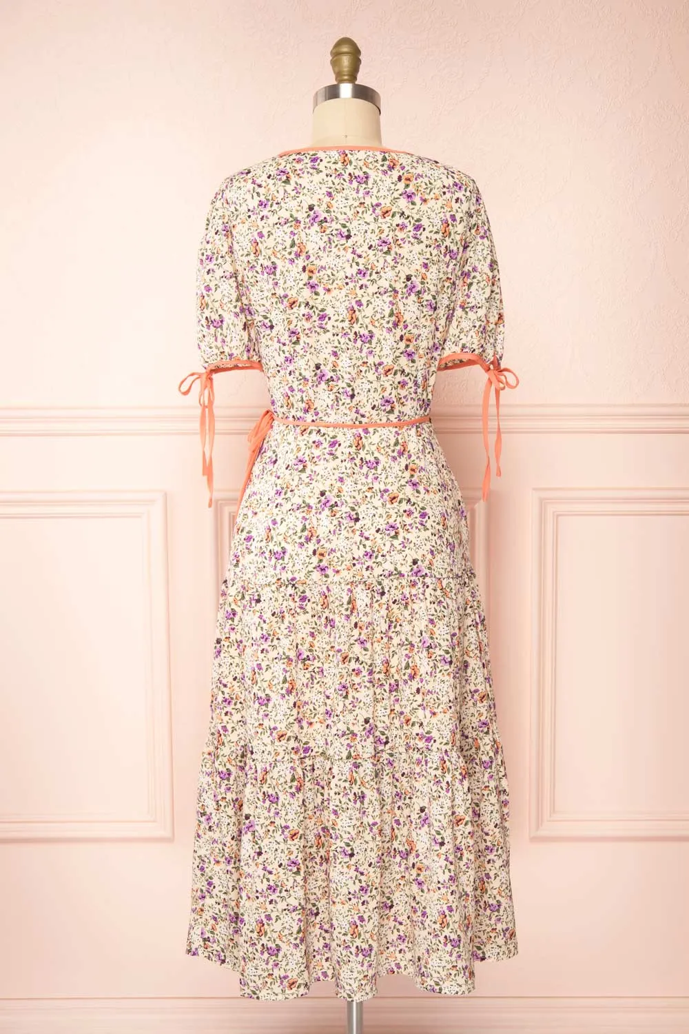 Kate Beige | Floral Midi Wrap Dress