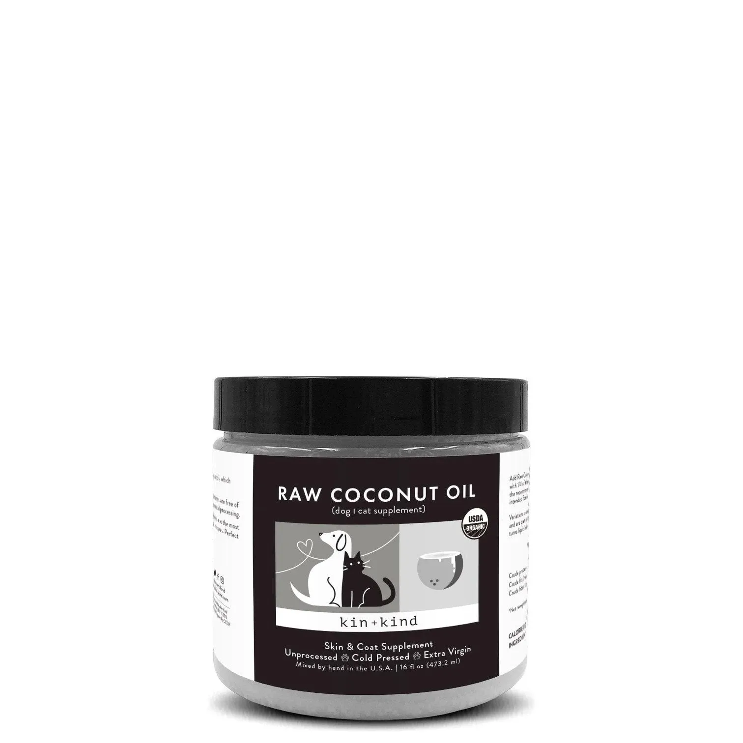 Kin   Kind Raw Coconut Oil Skin & Coat Boost 8 oz.