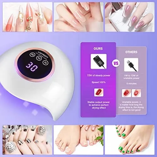 LadyMisty 72W UV LED Nail Lamp