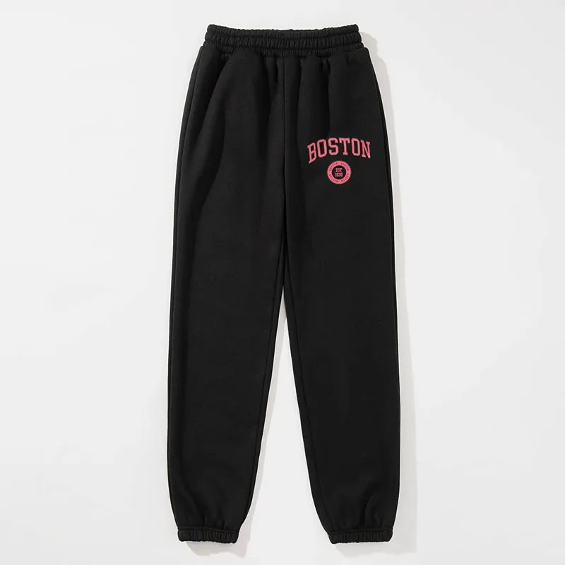 Letter Graphic Thermal Lined Sweatpants