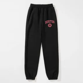 Letter Graphic Thermal Lined Sweatpants