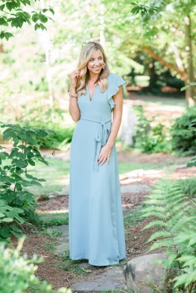 Living The Dream Aqua Blue Ruffled Maxi Dress