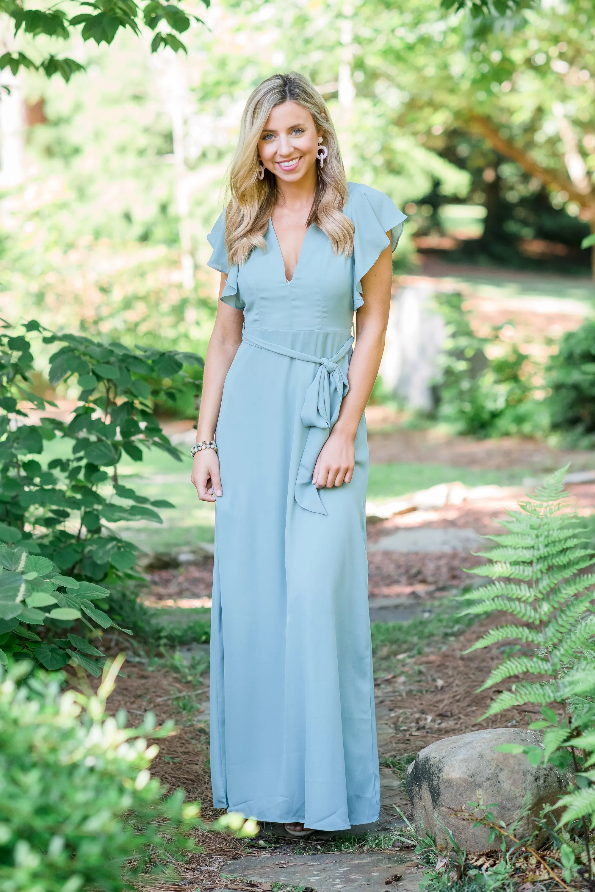 Living The Dream Aqua Blue Ruffled Maxi Dress