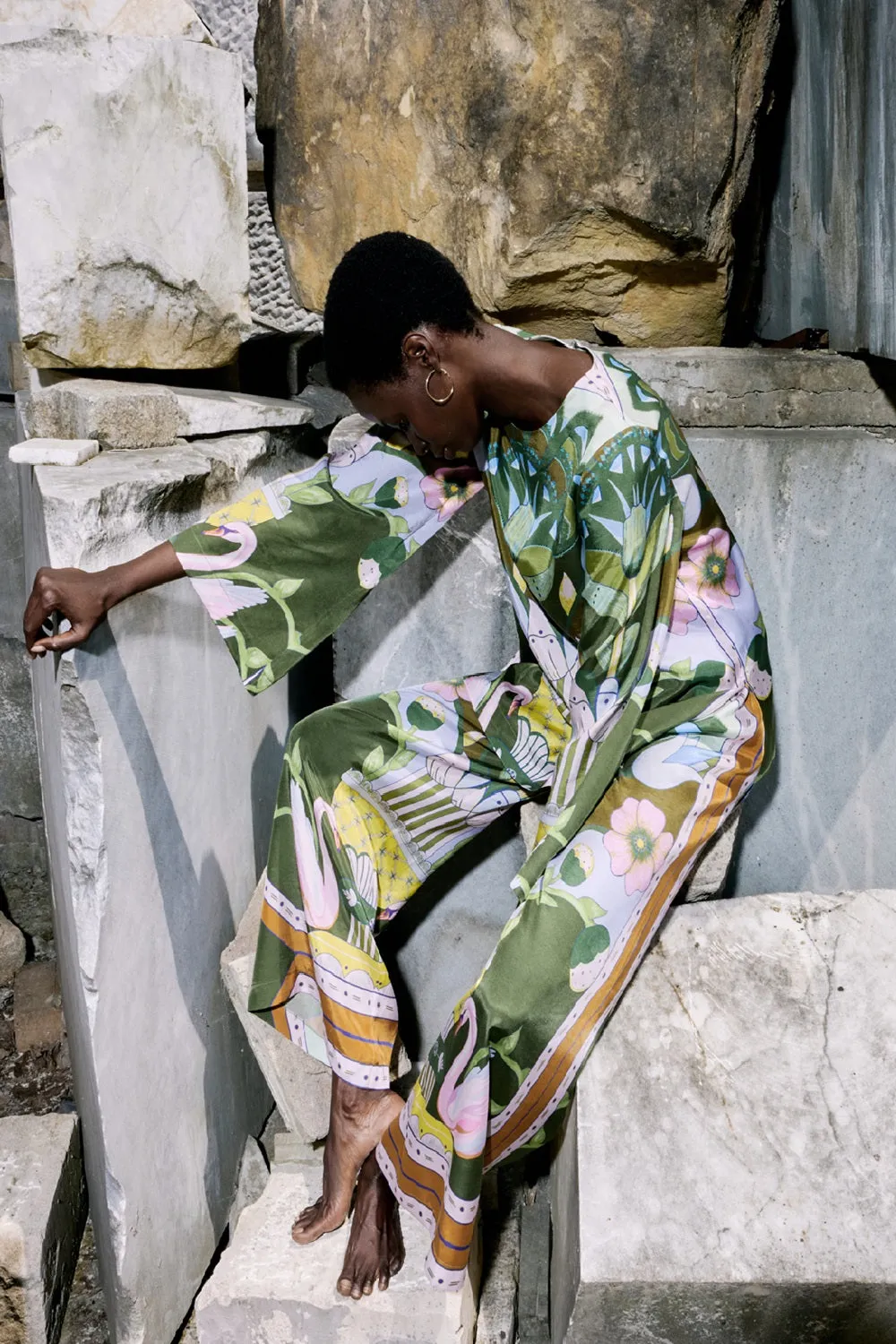 Madison Pant in Green Multi Print