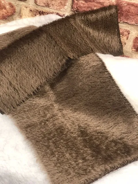 Medium Pile 12mm Sparse Mohair - Chocolate on Dark Brown