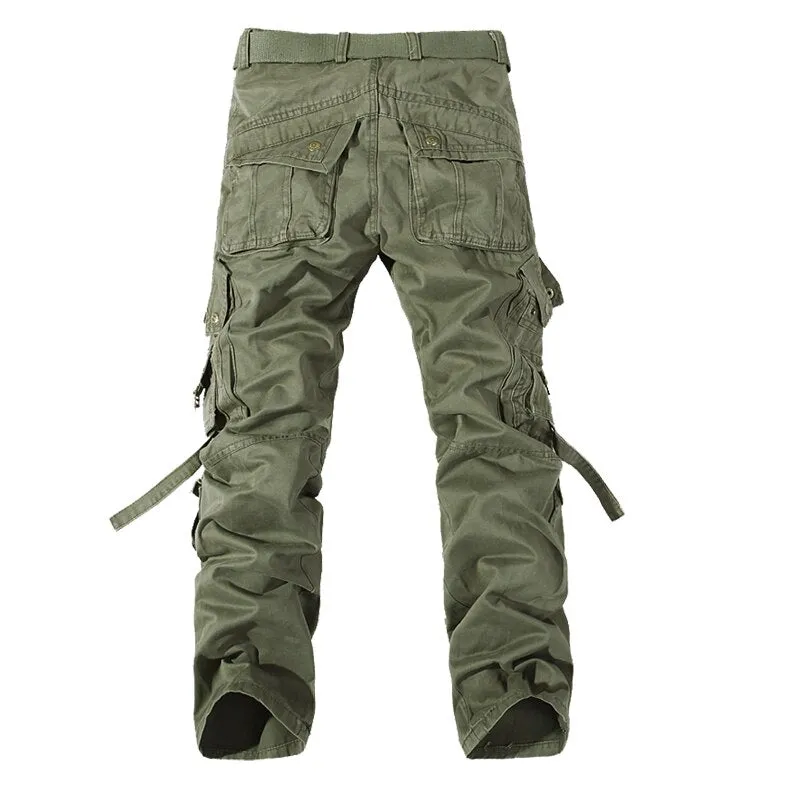 Men Cargo Pants Trouser Big Pockets Decoration