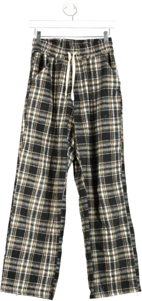 MENTO Black and Beige Plaid Trousers F