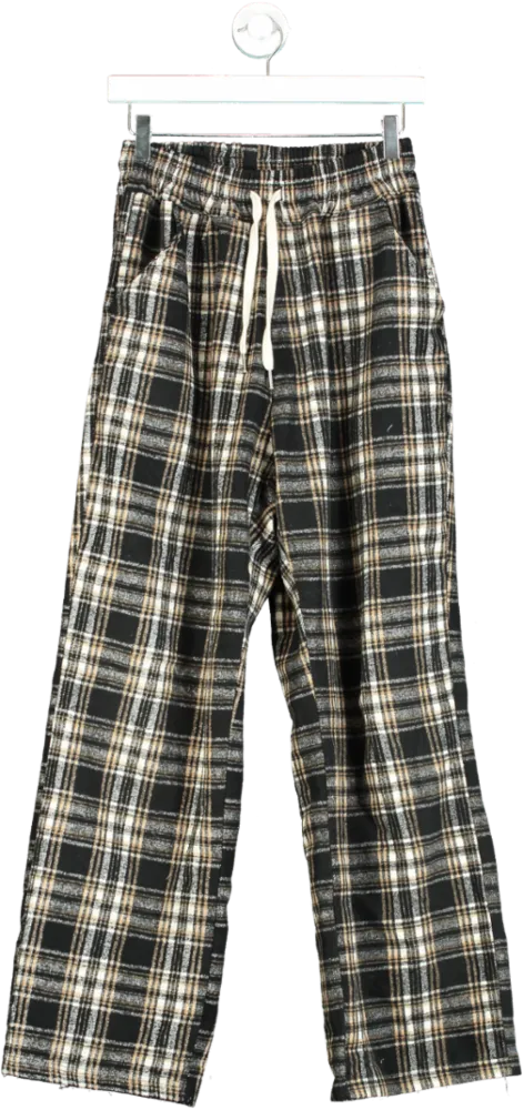 MENTO Black and Beige Plaid Trousers F