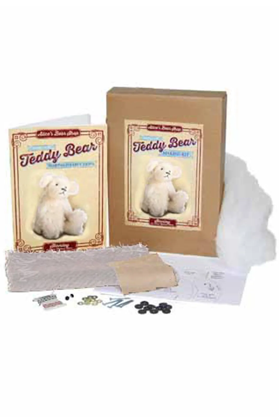 Mohair Teddy Bear Making Kit - Eddie 33cm - Original Ivory 25mm Fabric Mohair