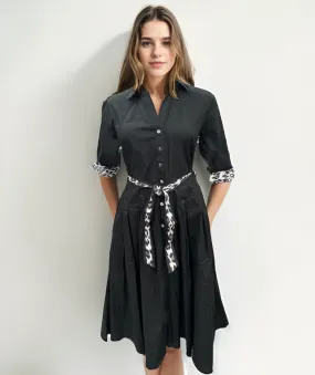 Mrs Maisel Dress - Black Stretch Poplin