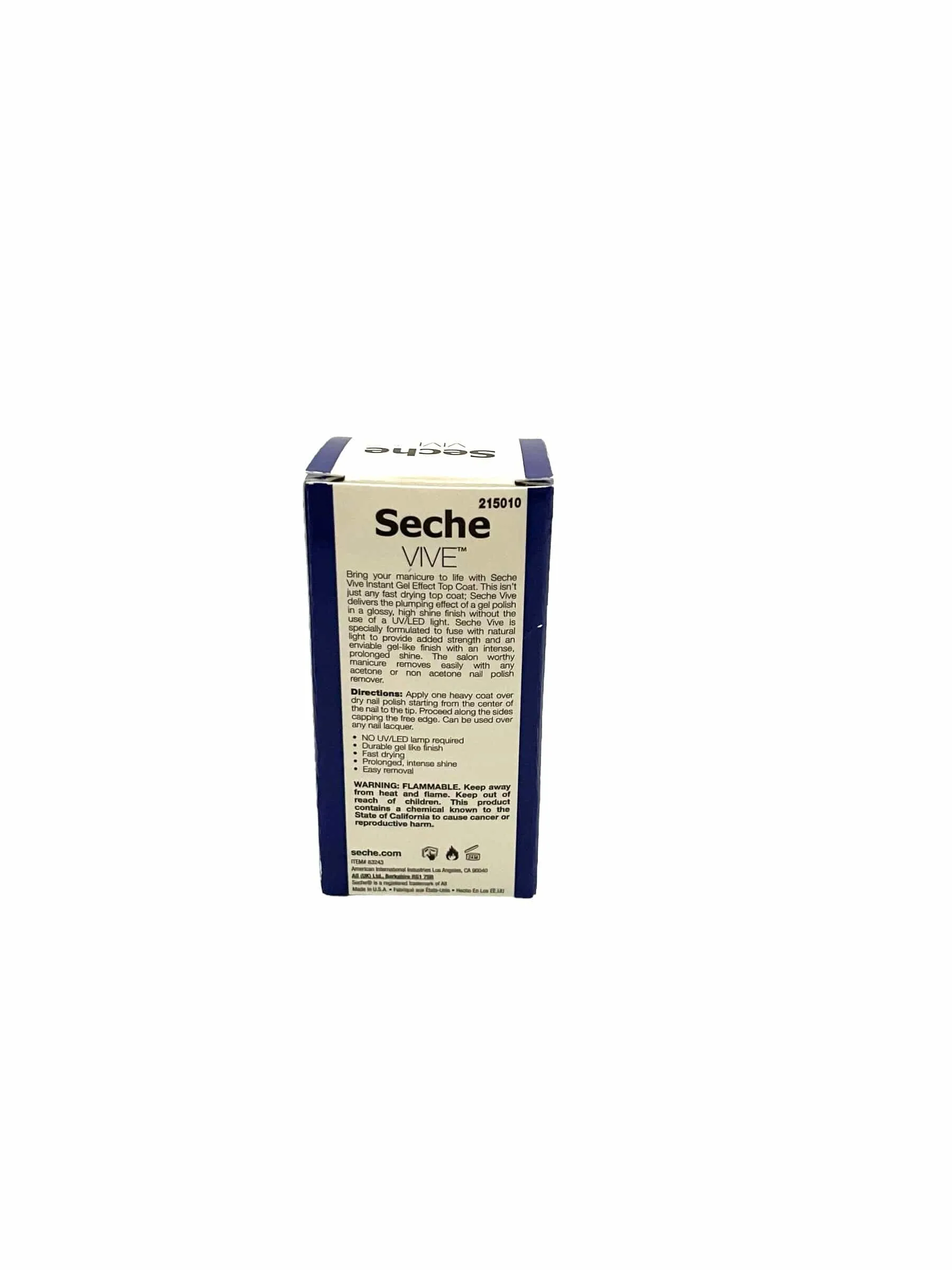 Nail Top Coat Seche Vive Instant Gel Effect 0.5 oz
