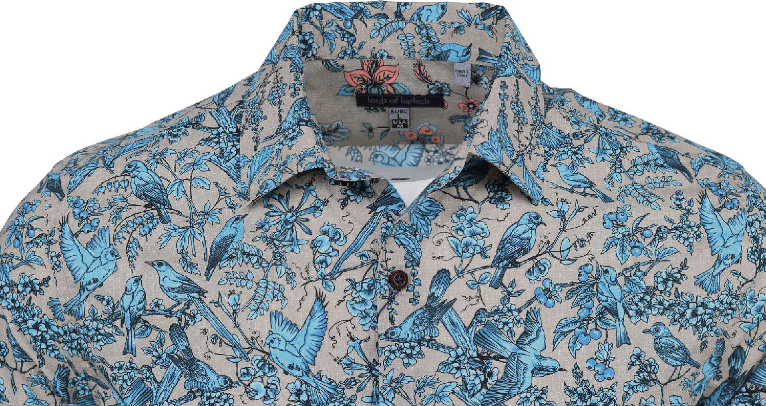 Nigel Simple Birds Tan Shirt