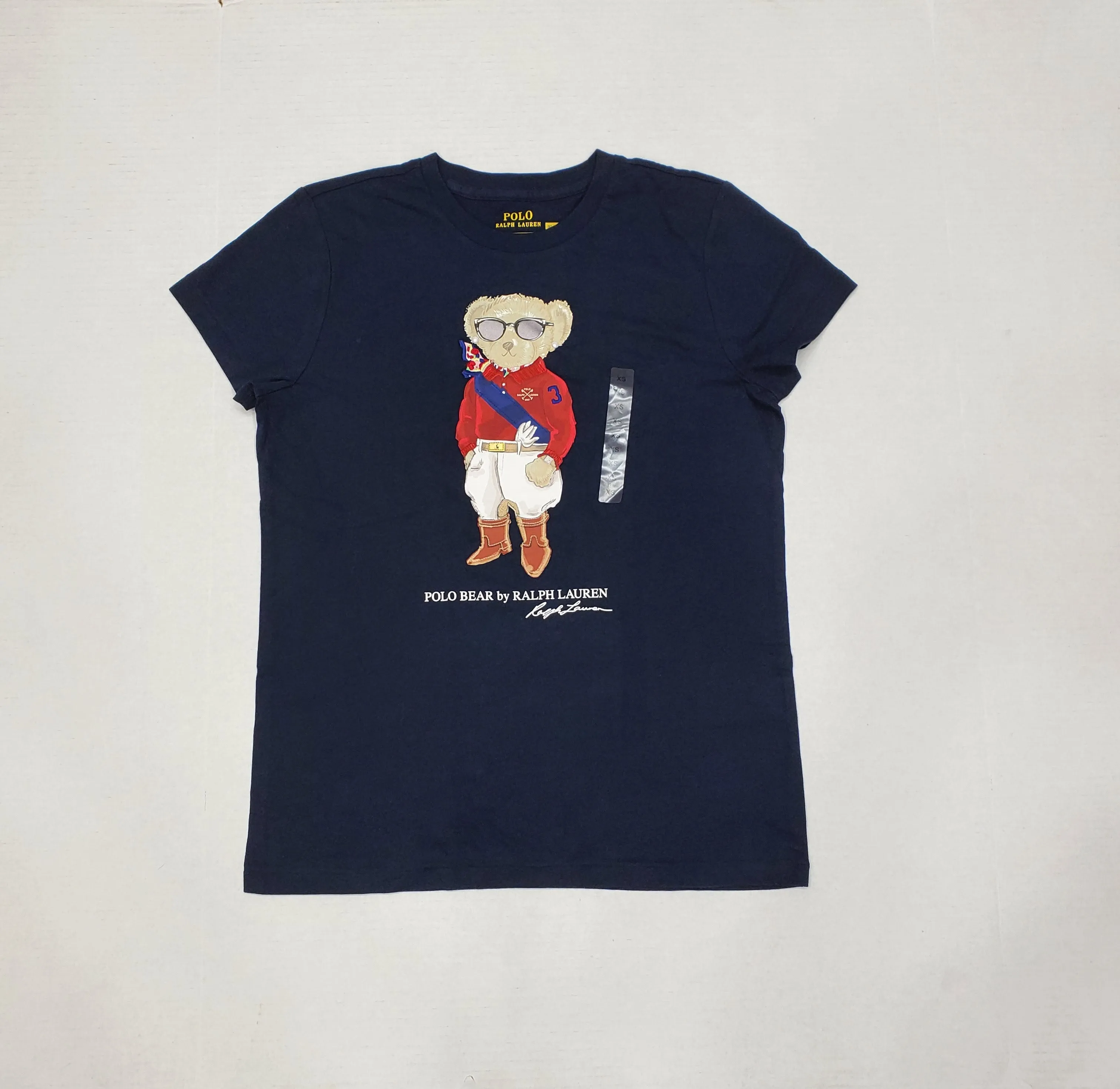 Nwt Polo Ralph Lauren Women'S Navy Rugby #3 Teddy Bear Tee