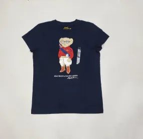 Nwt Polo Ralph Lauren Women'S Navy Rugby #3 Teddy Bear Tee