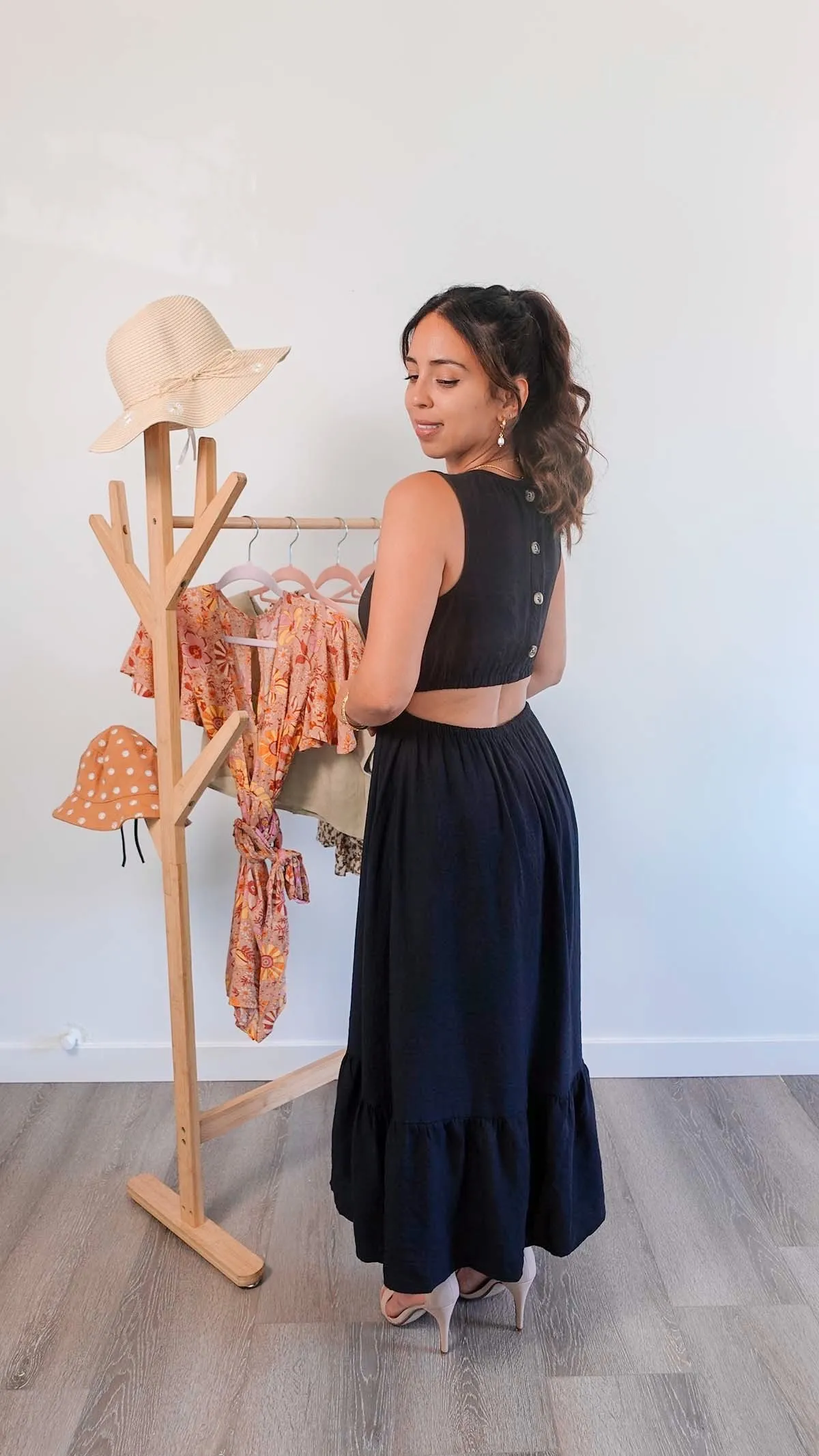 Open Back Black Dress