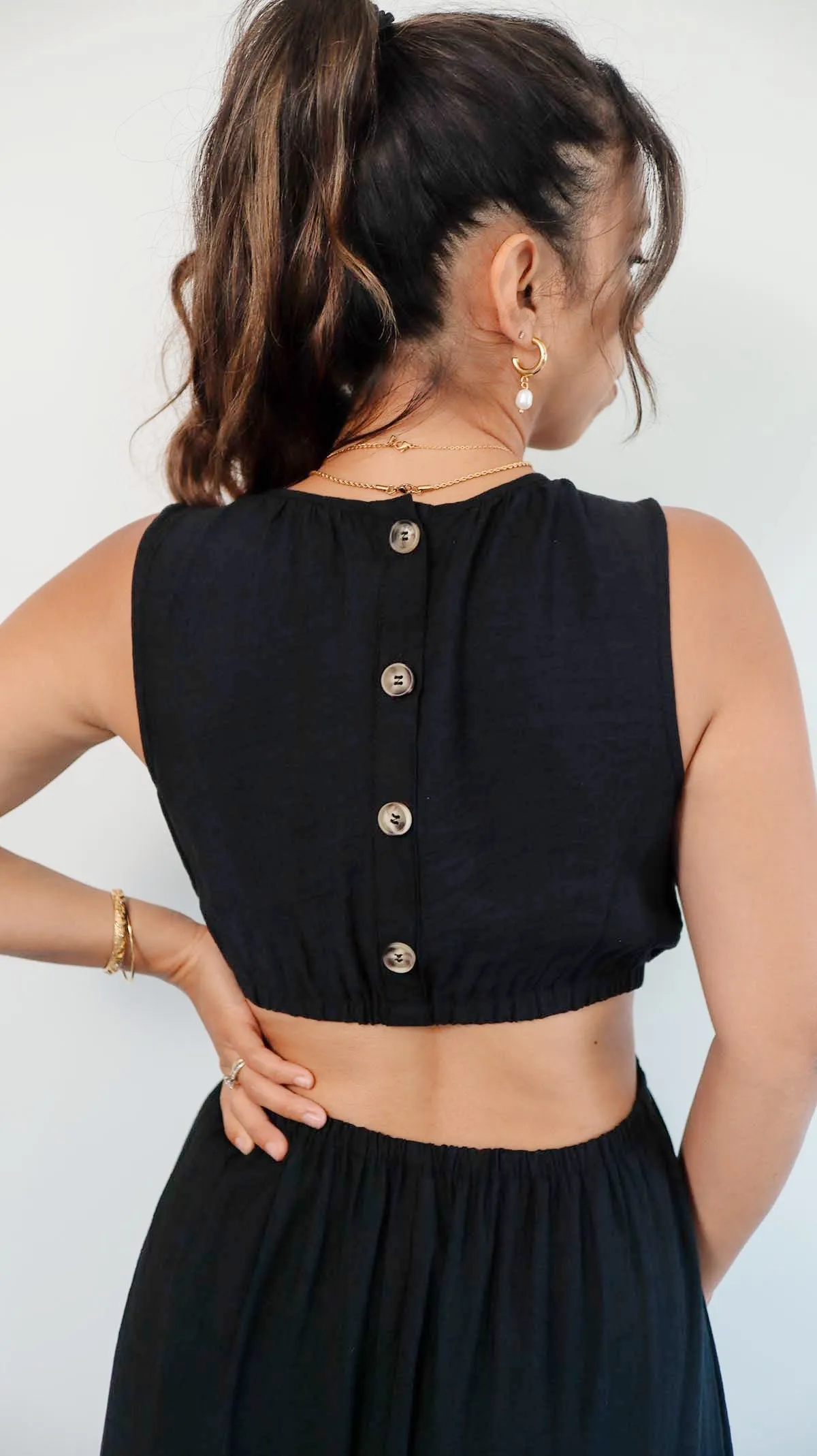 Open Back Black Dress