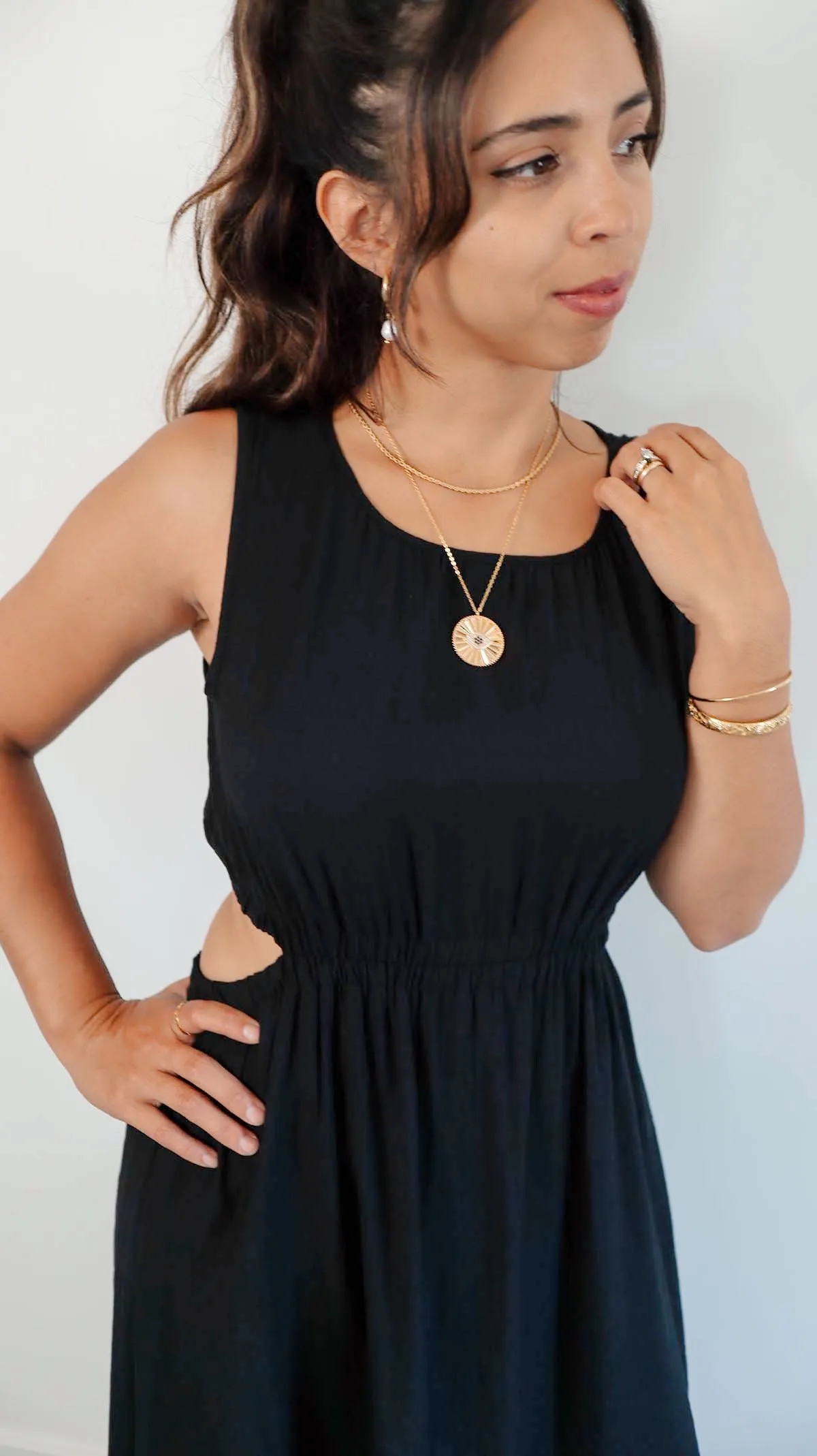 Open Back Black Dress