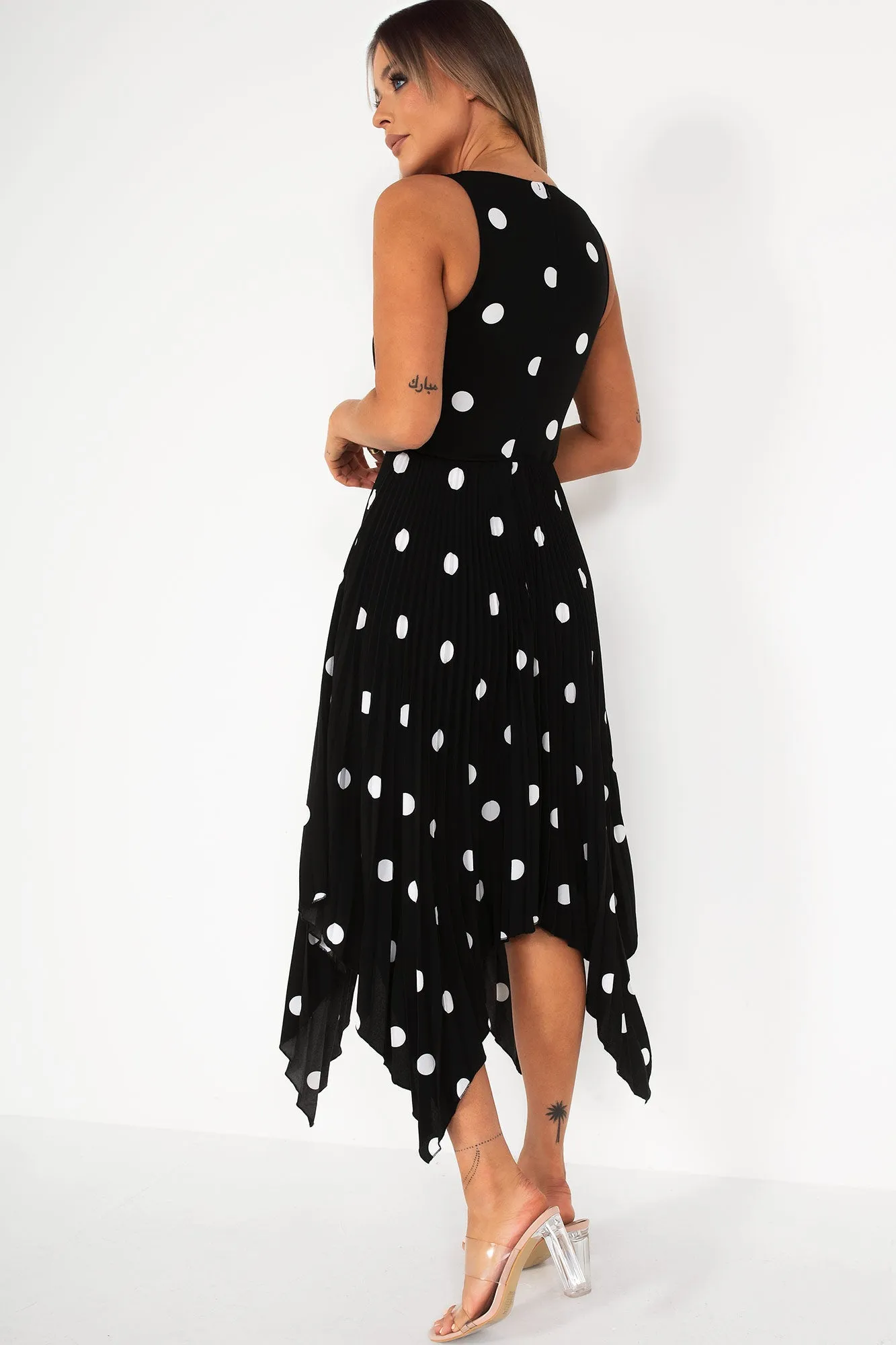 Orlena Black Polka Dot Dress