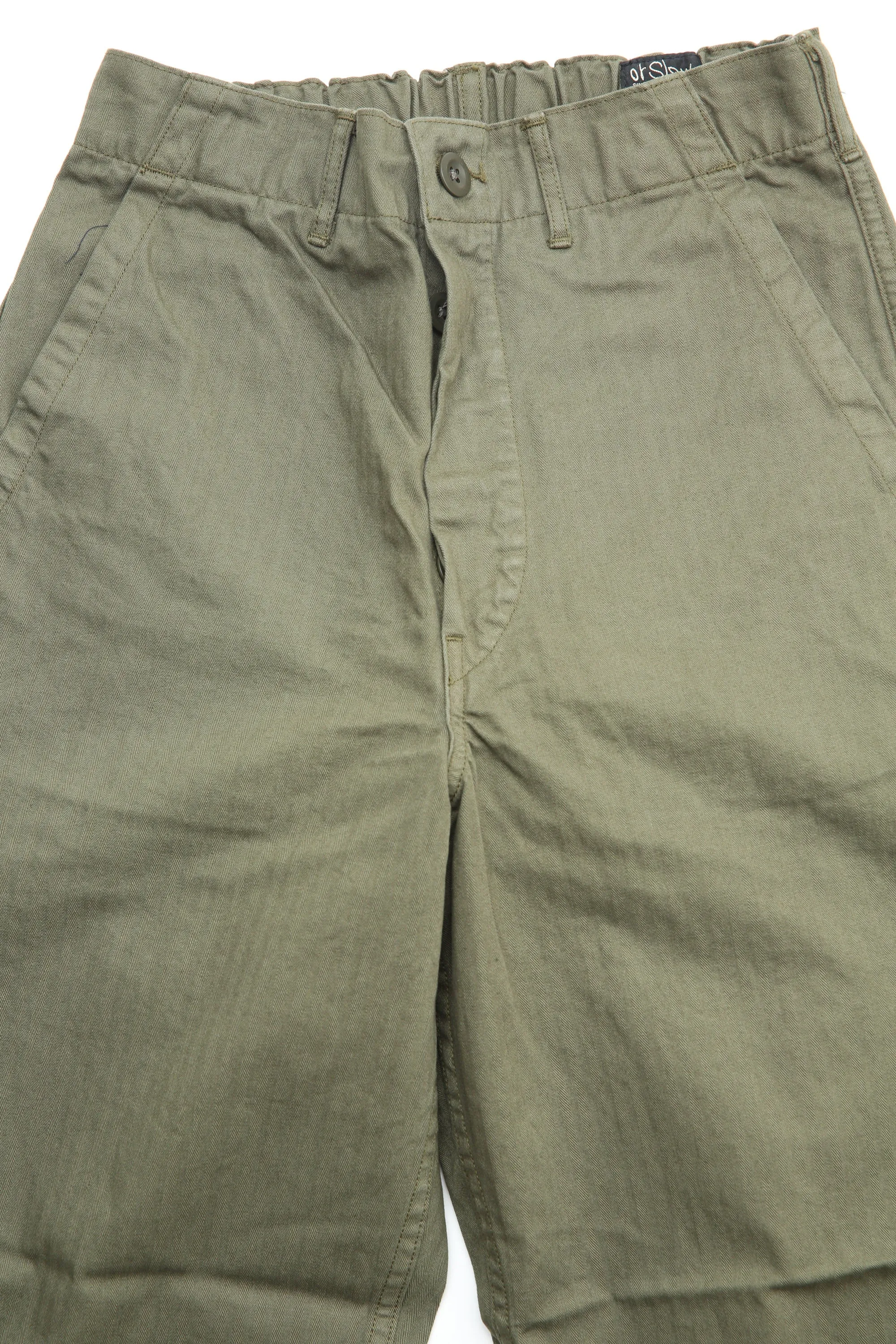 orSlow WIDE FIT FRENCH WORK PANTS (UNISEX) - Army Green