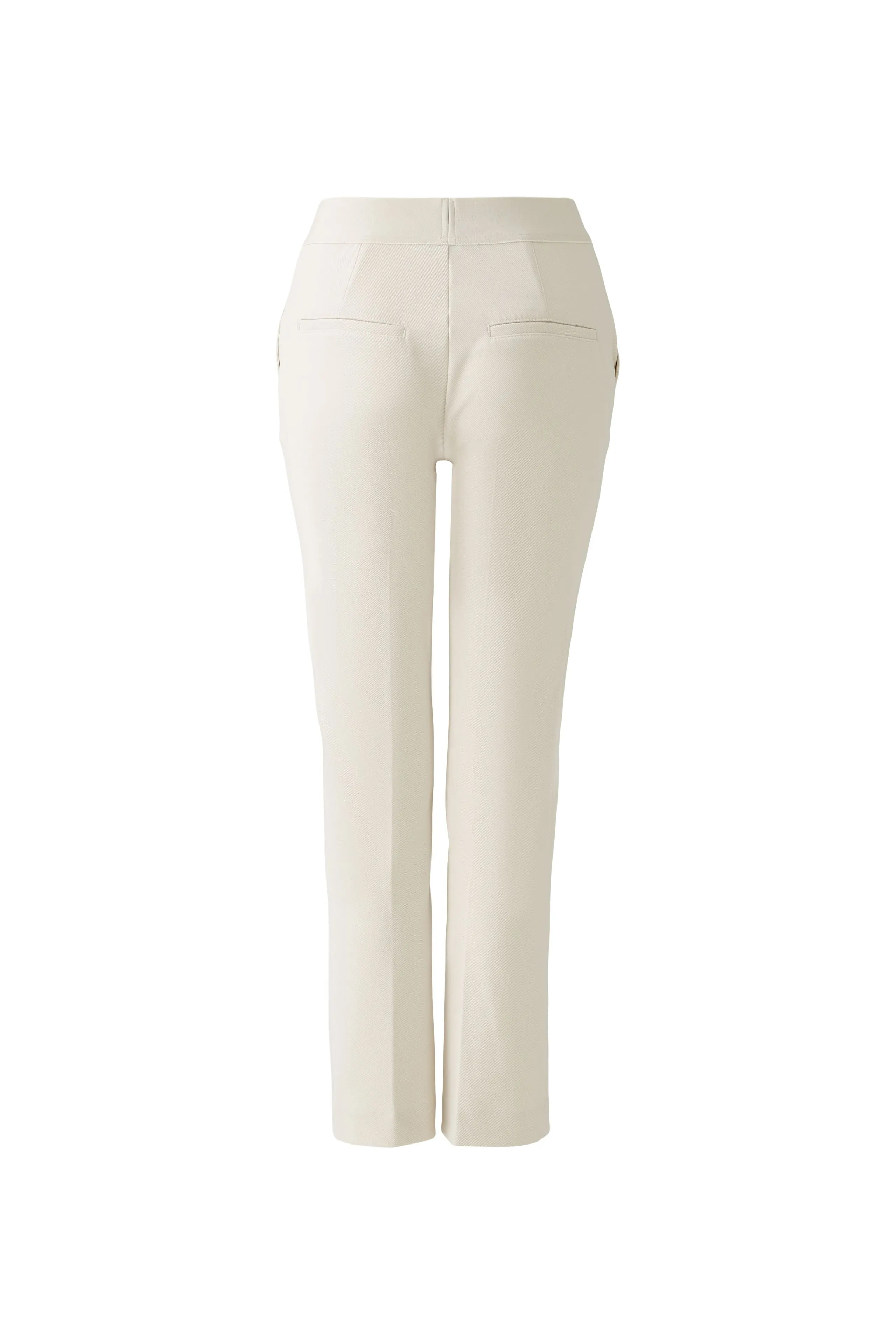 Oui Off White Cropped Bootcut Cut Trousers