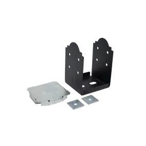 Outdoor Accents® Mission Collection® ZMAX®, Black Powder-Coated Post Base for 8x8 (Pack of 4)