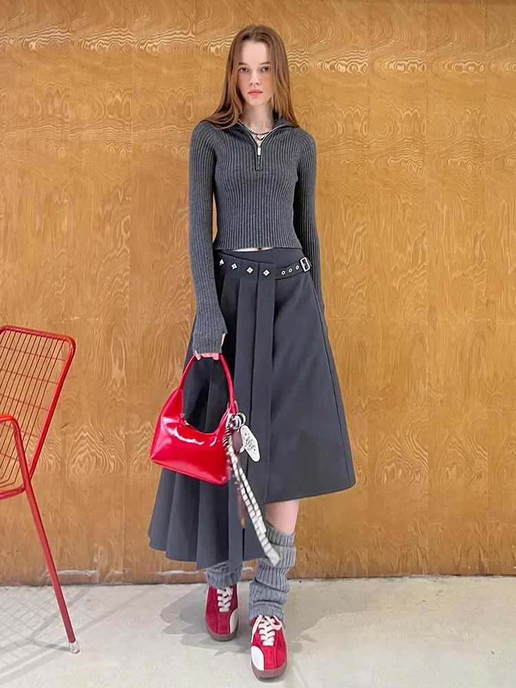 Pleated long skirt【s0000010819】