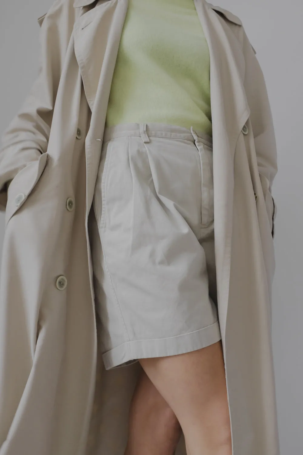 PLEATED PURE COTTON VINTAGE SHORTS