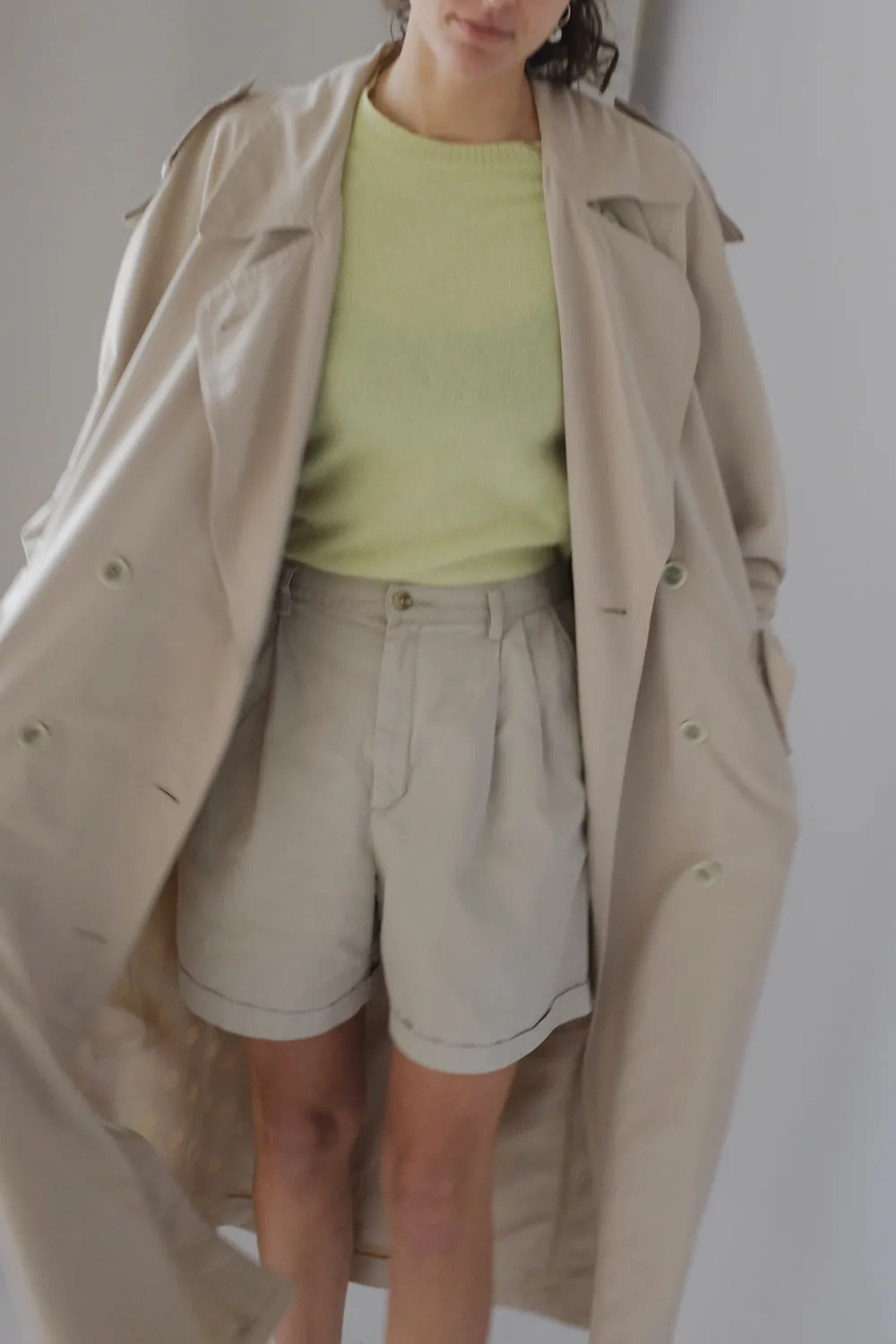 PLEATED PURE COTTON VINTAGE SHORTS