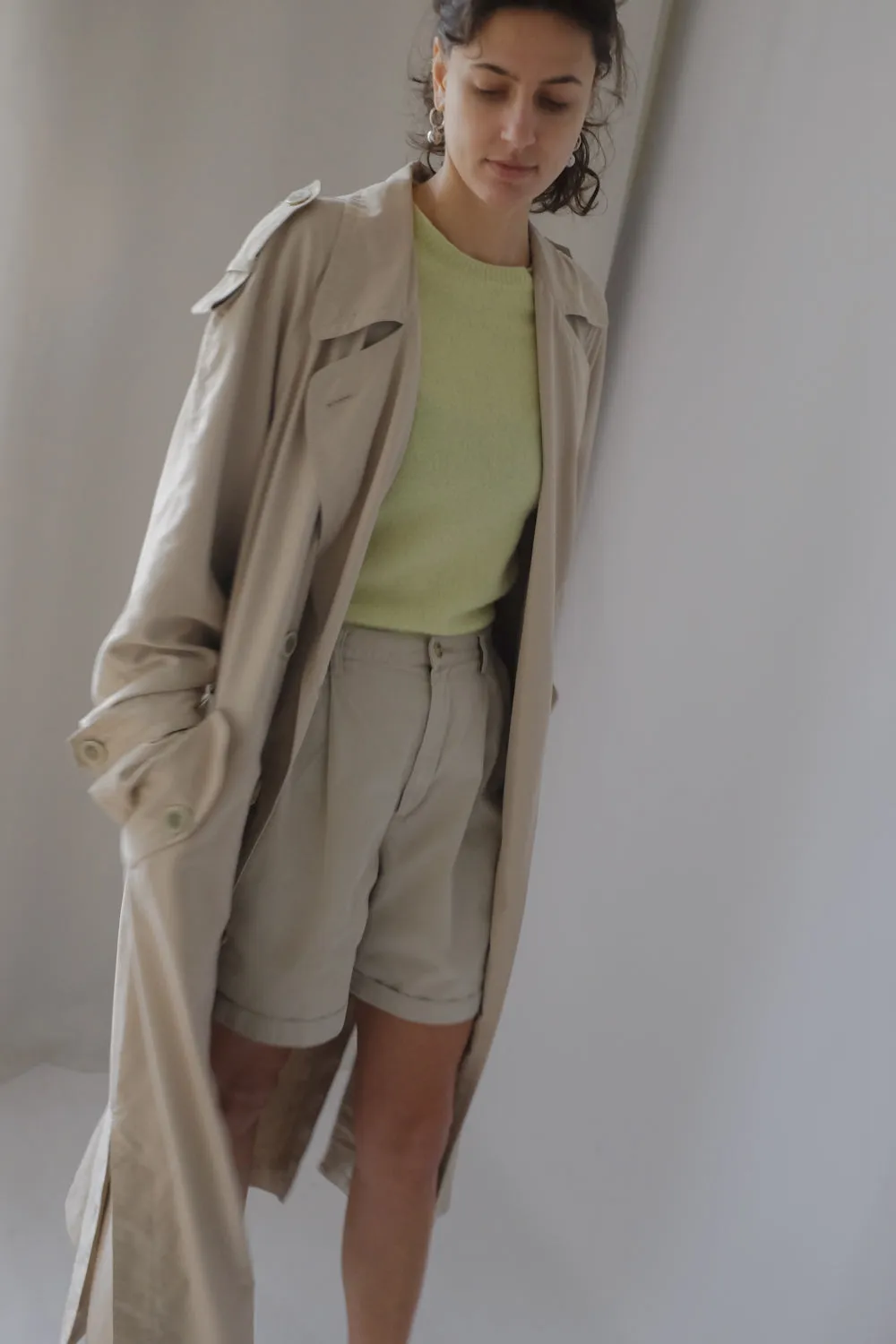 PLEATED PURE COTTON VINTAGE SHORTS