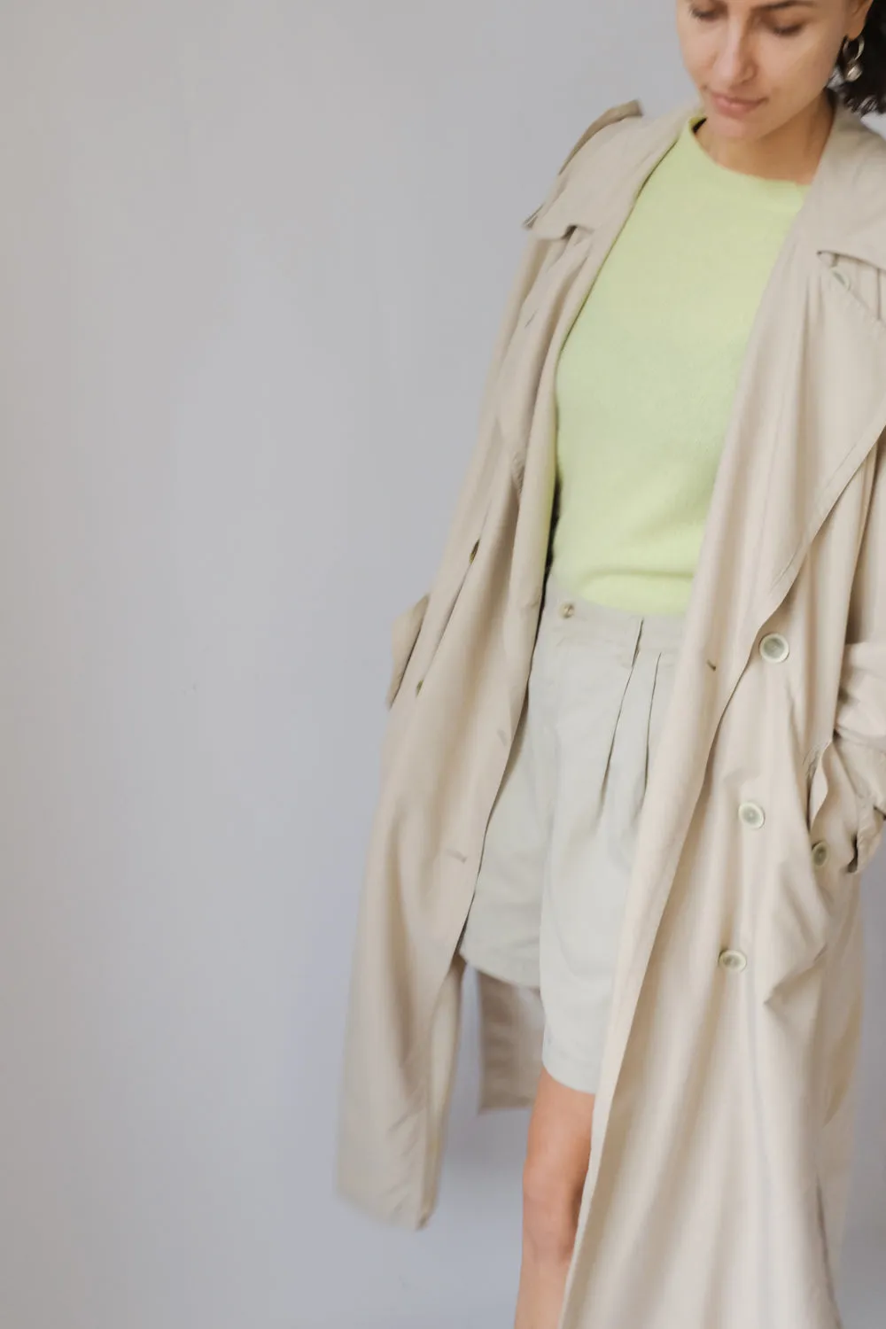 PLEATED PURE COTTON VINTAGE SHORTS