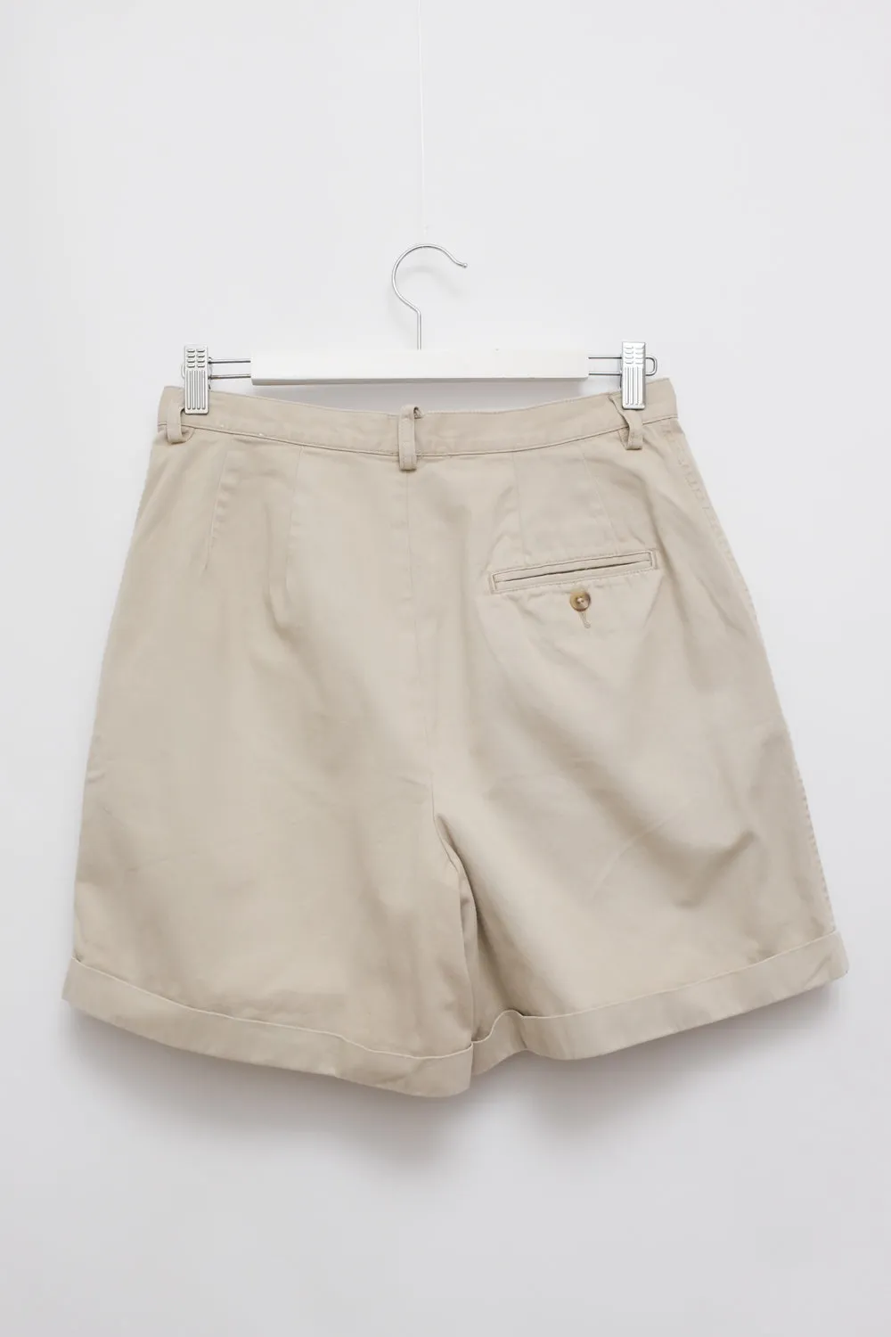 PLEATED PURE COTTON VINTAGE SHORTS