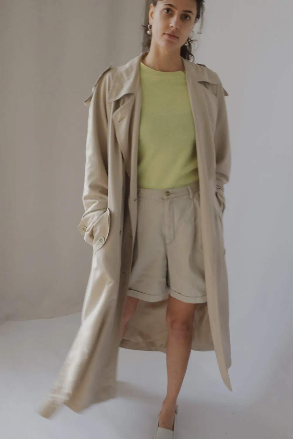 PLEATED PURE COTTON VINTAGE SHORTS