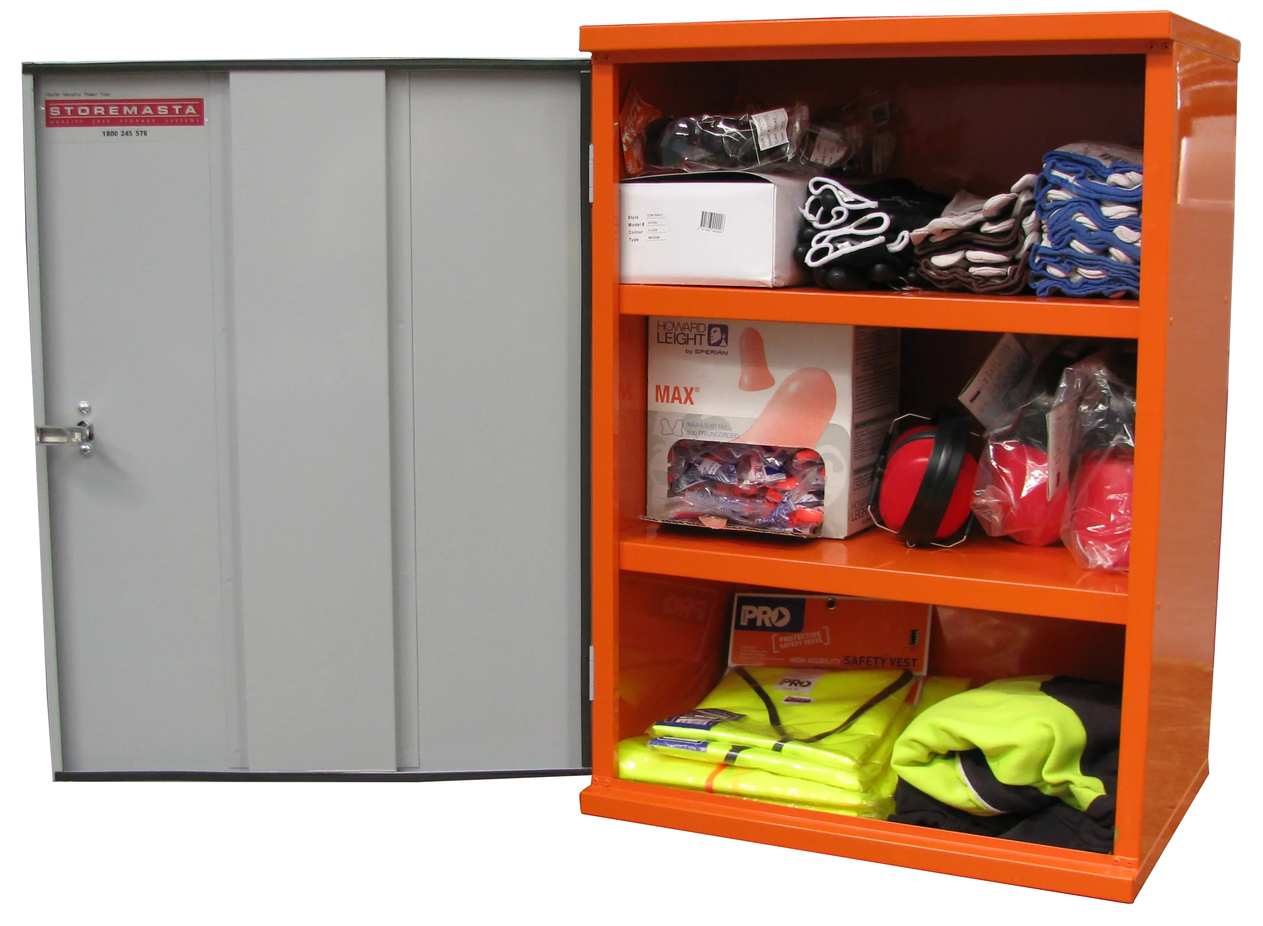 PPE Storage Cabinet - Single Small Door - 3 Shelves