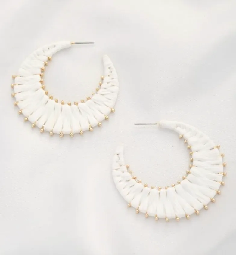 RAFFIA WRAP METAL EARRING - Final Sale