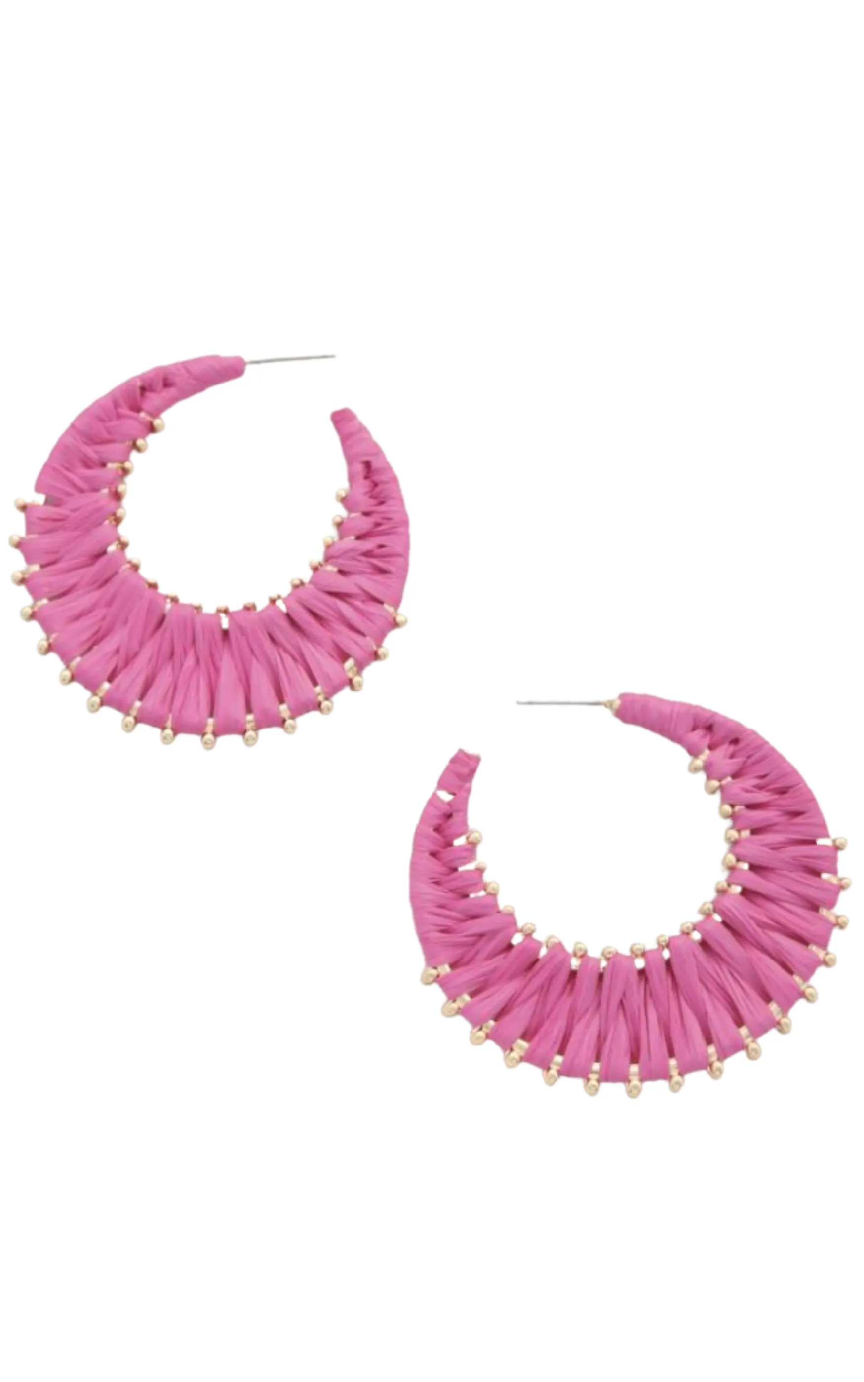 RAFFIA WRAP METAL EARRING - Final Sale
