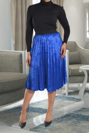 Royal Blue Pleated Skirt