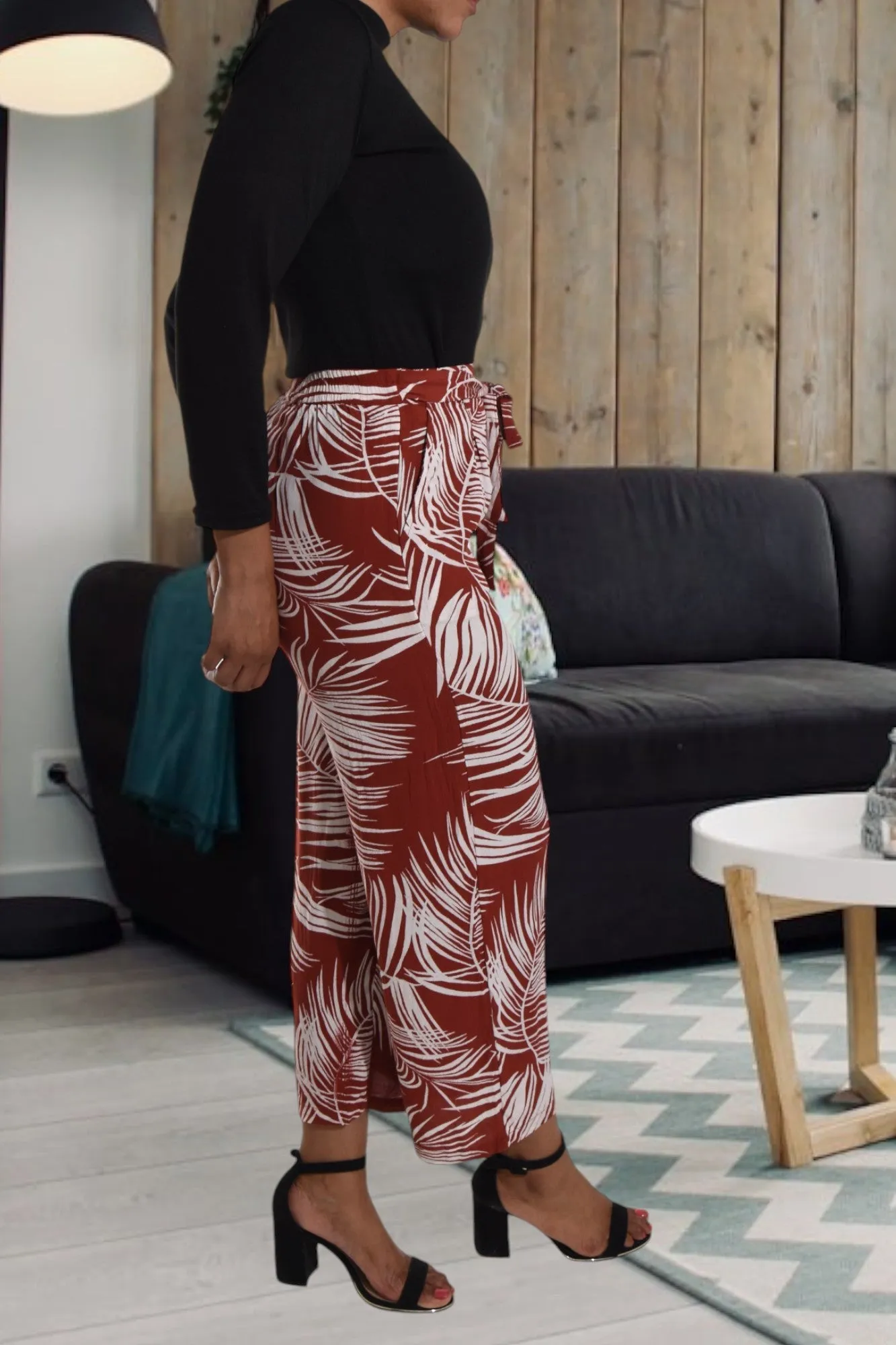 Rust 3/4 Palazzo Pants