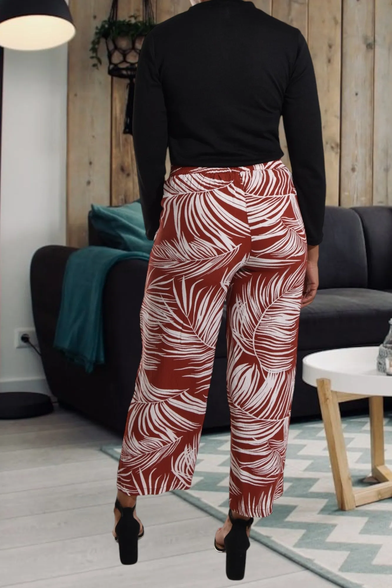Rust 3/4 Palazzo Pants